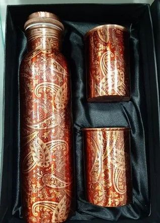 Copper Bottle & Glass Set with sublimation printing