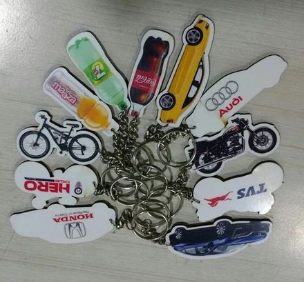 Product Shape printed MDF keychain